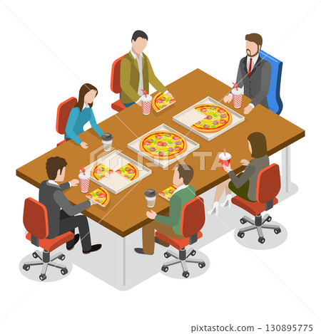 3D Isometric Flat Illustration of Office Team Events. Item 2 3D Isometric Flat Illustration of Office Team Events. Item 2 130895775