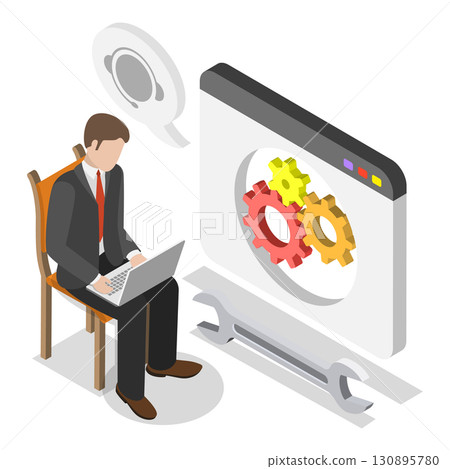 3D Isometric Flat Illustration of Software Update. Item 1 3D Isometric Flat Illustration of Software Update. Item 1 130895780