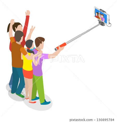 3D Isometric Flat Illustration of Students Weekend Spare Time. Item 2 3D Isometric Flat Illustration of Students Weekend Spare Time. Item 2 130895784