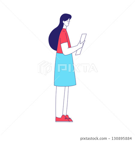 Young Woman Character in Standing Pose at Hospital Vector Illustration Young Woman Character in Standing Pose at Hospital Vector Illustration 130895884