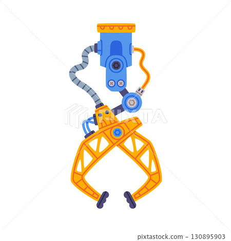 Mechanical Grip and Grabbing Machine Robotic Tool Vector Illustration 130895903