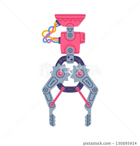 Mechanical Grip and Grabbing Machine Robotic Tool Vector Illustration Mechanical Grip and Grabbing Machine Robotic Tool Vector Illustration 130895914