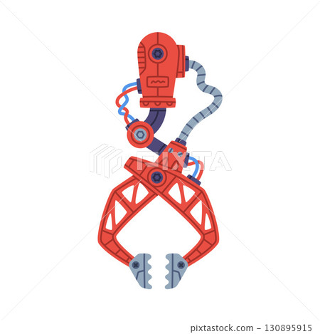 Mechanical Grip and Grabbing Machine Robotic Tool Vector Illustration Mechanical Grip and Grabbing Machine Robotic Tool Vector Illustration 130895915