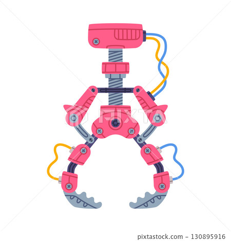 Mechanical Grip and Grabbing Machine Robotic Tool Vector Illustration Mechanical Grip and Grabbing Machine Robotic Tool Vector Illustration 130895916