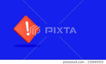 紅色菱形警告標記背景。藍色簡單桌布插圖 130895933