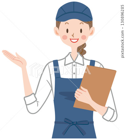 咖啡廳工作人員 餐廳工作人員手持菜單的插圖 130896285