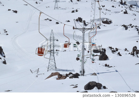 Old funicular Russia's North Caucasus. Elbrus mountain Old funicular Russia's North Caucasus. Elbrus mountain 130896526