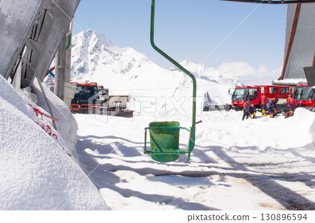 Old funicular Russia's North Caucasus. Elbrus mountain Old funicular Russia's North Caucasus. Elbrus mountain 130896594