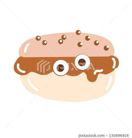 Halloween Cookies with eyes. Vector flat illustration isolated on white background. Cartoon children clipart 130896926