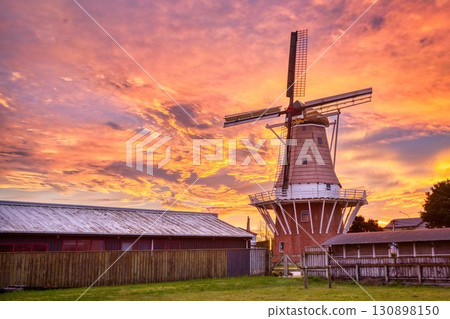 De Molen Windmill Foxton New Zealand Sky Fire De Molen Windmill Foxton New Zealand Sky Fire 130898150