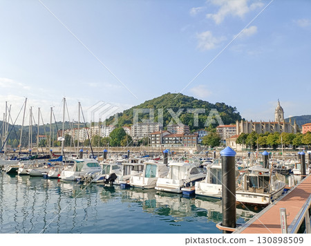 Lekeitio town view from pier, Spain 130898509