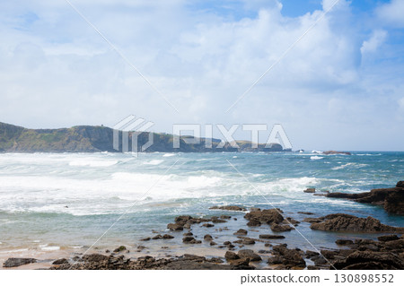 Verdicio beach view. Asturias coastline panorama, Spain Verdicio beach view. Asturias coastline panorama, Spain 130898552