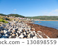 Camelle town view from the beach, Galicia, Spain 130898559
