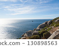 Cape Finisterre shoreline landscape, Galicia, Spain 130898563