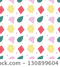 Seamless Colorful Gemstone Pattern with Diamonds and Crystals 130899604