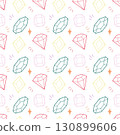 Seamless Gemstone and Crystal Pattern with Colorful Faceted Shapes 130899606