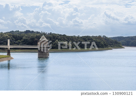 Lake Sayama and its water intake tower in summer 130900121