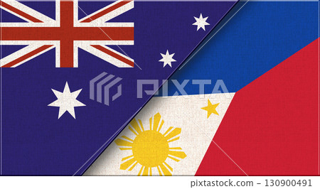 Flags of Australia and Philippines. Australian and Filipino National flags Flags of Australia and Philippines. Australian and Filipino National flags 130900491