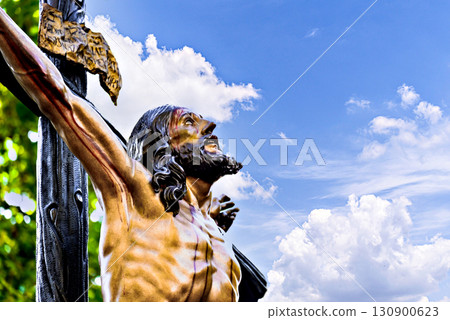 Holy Week procession in Seville, procession of the crucified Christ Holy Week procession in Seville, procession of the crucified Christ 130900623