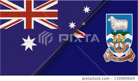 Double Flag of Australia and Falkland Islands. Australian and Falkland Islands 130900689