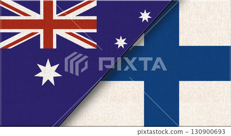 Double Flag of Australia and Finland. Australian and Finnish National flags 130900693