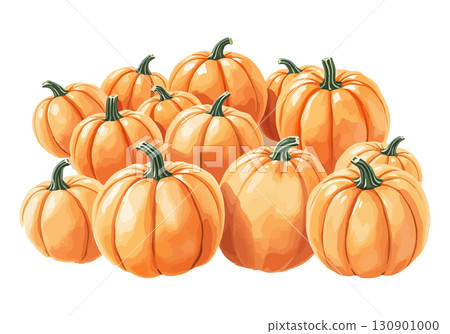 Watercolor vector illustration a pumpkin. 130901000