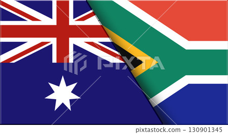 Flags of Australia and South Africa. Australian and South African National flag 130901345