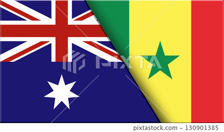 Flags of Australia and Senegal. Australian and Senegalese National flags Flags of Australia and Senegal. Australian and Senegalese National flags 130901385