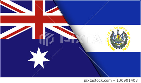 Flags of Australia and El Salvador. Australian and Salvadorian National flags Flags of Australia and El Salvador. Australian and Salvadorian National flags 130901408