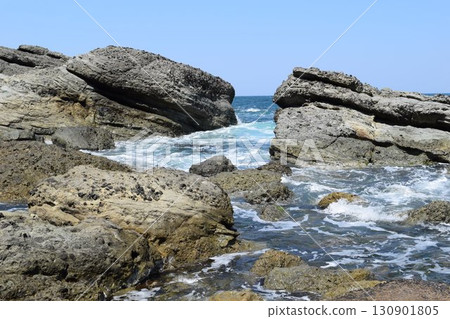 Rocky landscape on the Shonai coast 130901805