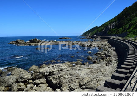 Rocky landscape on the Shonai coast 130901807