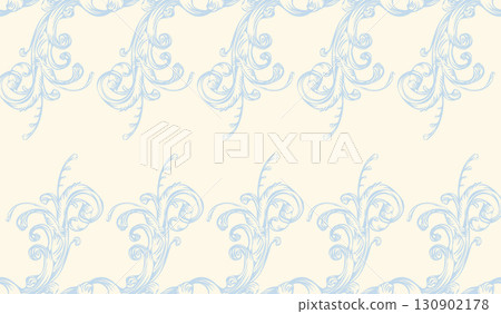 Seamless wallpaper pattern hand drawing swirl ornament vector 130902178