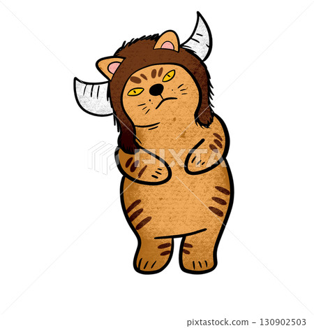 The Cat hand drawing Png image for Halloween or Holiday concept. 130902503