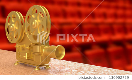 The Gold camera for cinema or entertainment concept 3d Rendering The Gold camera for cinema or entertainment concept 3d Rendering 130902729