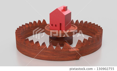 The Red House on Bear Trap for Property or Building Business 3d Rendering. 130902755