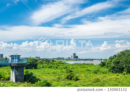 Yodo River view from the embankment, Hirakata City, Osaka Prefecture 130903132