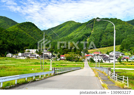 View of Kashimayari Ski Resort from near Yanaba Station (Omachi City, Nagano Prefecture) [September 2025] 130903227