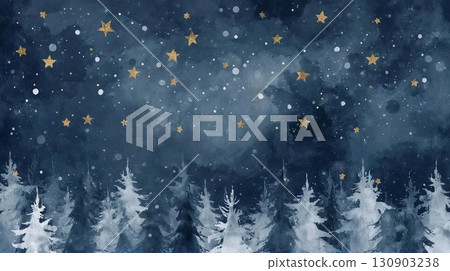 繁星點點的夜空和金色的光芒 繁星點點的夜空和金色的光芒 130903238