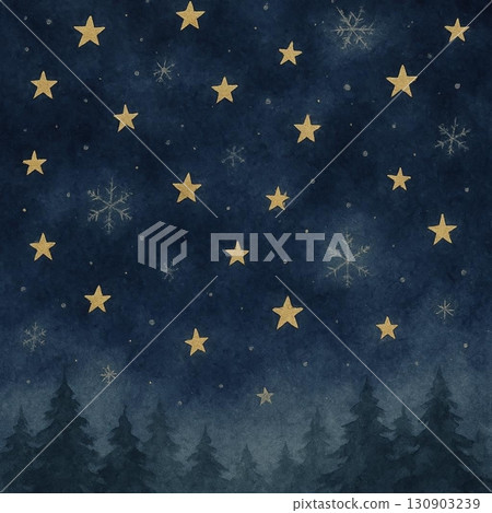 繁星點點的夜空和金色的光芒 繁星點點的夜空和金色的光芒 130903239