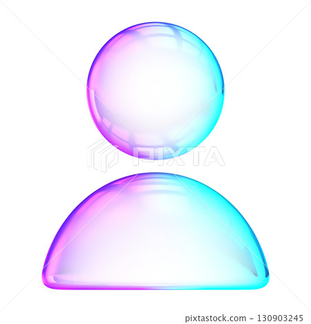 3D glassmorphism user icon with glossy gradient effect. Minimal abstract person symbol for profile, avatar, and digital identity 3D glassmorphism user icon with glossy gradient effect. Minimal abstract person symbol for profile, avatar, and digital identity 130903245
