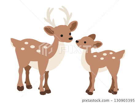 Cute deer pair vector illustration 130903395
