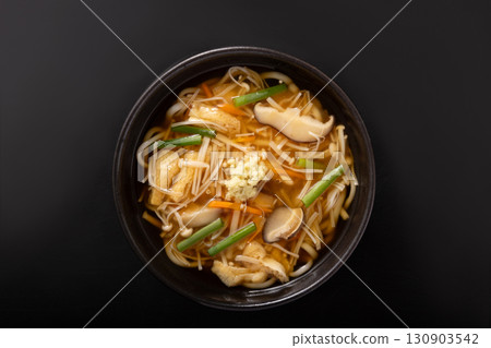 Mushroom (shiitake, enoki) thickened udon noodles 130903542