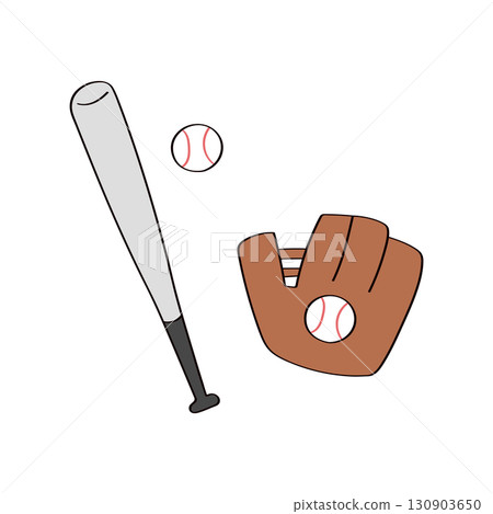 Baseball equipment illustrations Baseball equipment illustrations 130903650