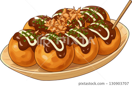 Illustration of takoyaki 130903707