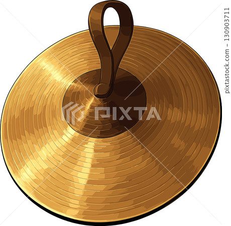 手持鈸的插圖 130903711