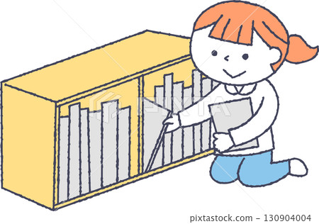 Child organizing bookshelf Child organizing bookshelf 130904004