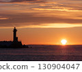 Lighthouse at Shibetsu Fishing Port, Hokkaido, and the departure of the storm 130904047