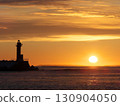 Lighthouse at Shibetsu Fishing Port, Hokkaido, and the departure of the storm 130904050