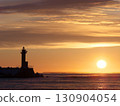 Lighthouse at Shibetsu Fishing Port, Hokkaido, and the departure of the storm 130904054