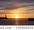 Lighthouse at Shibetsu Fishing Port, Hokkaido, and the departure of the storm 130904058
